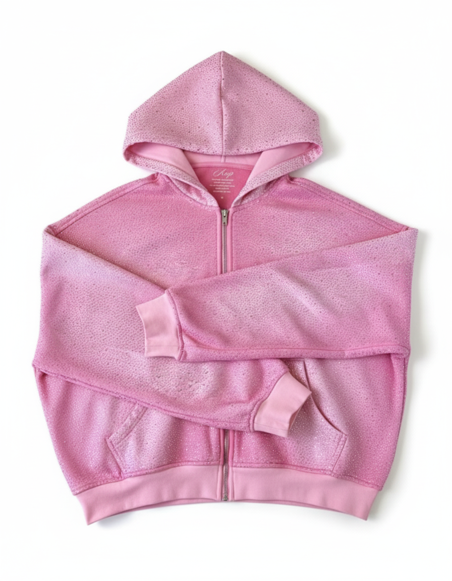 Sparkling Pink Zip Hoodie