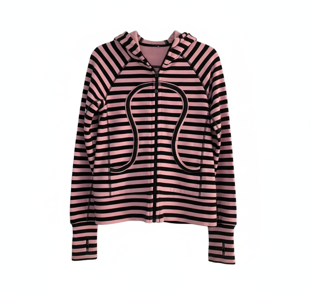 Striped zip-up hoodie