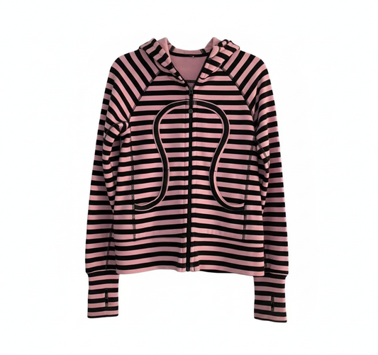 Striped zip-up hoodie