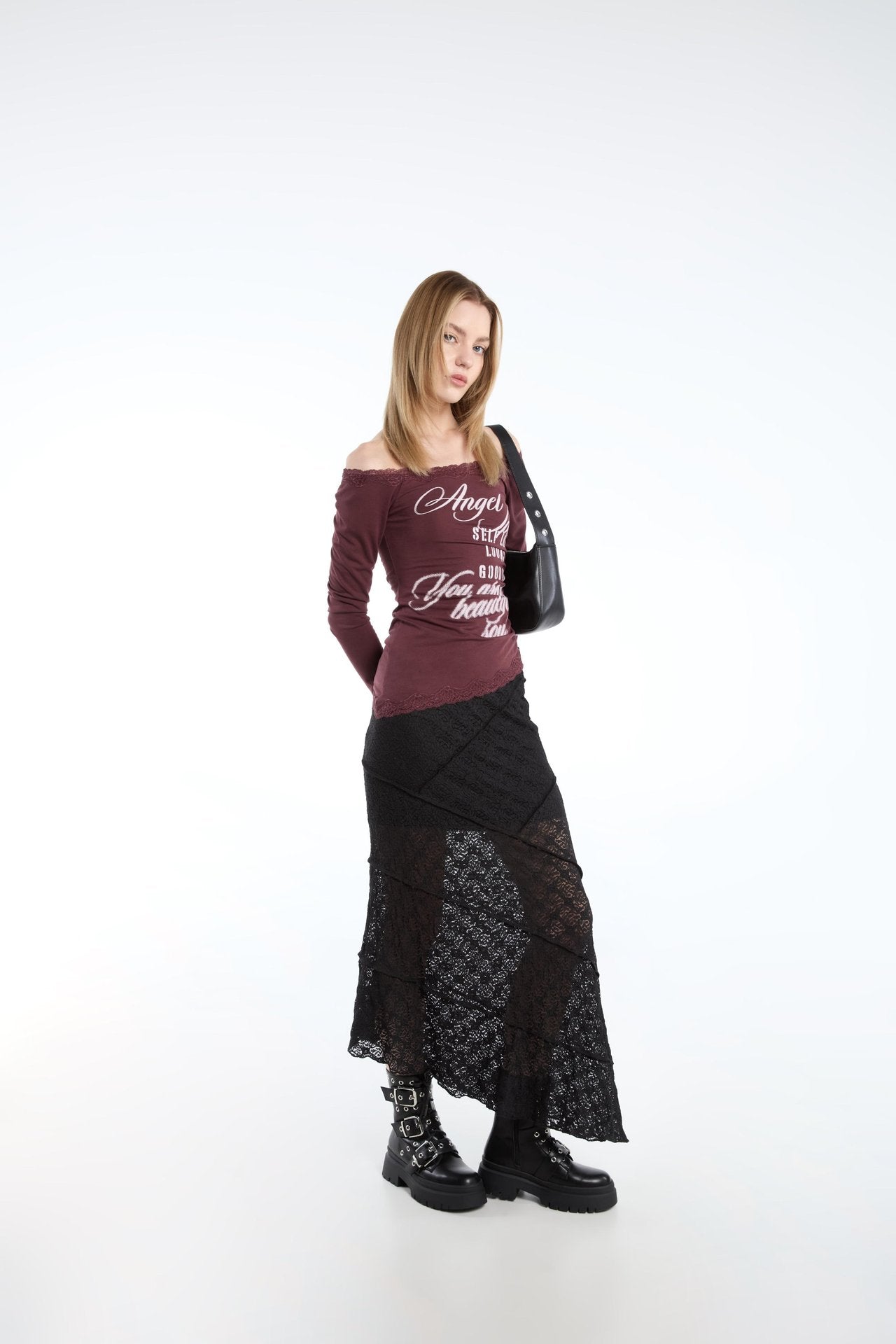 Vintage Script Off-Shoulder